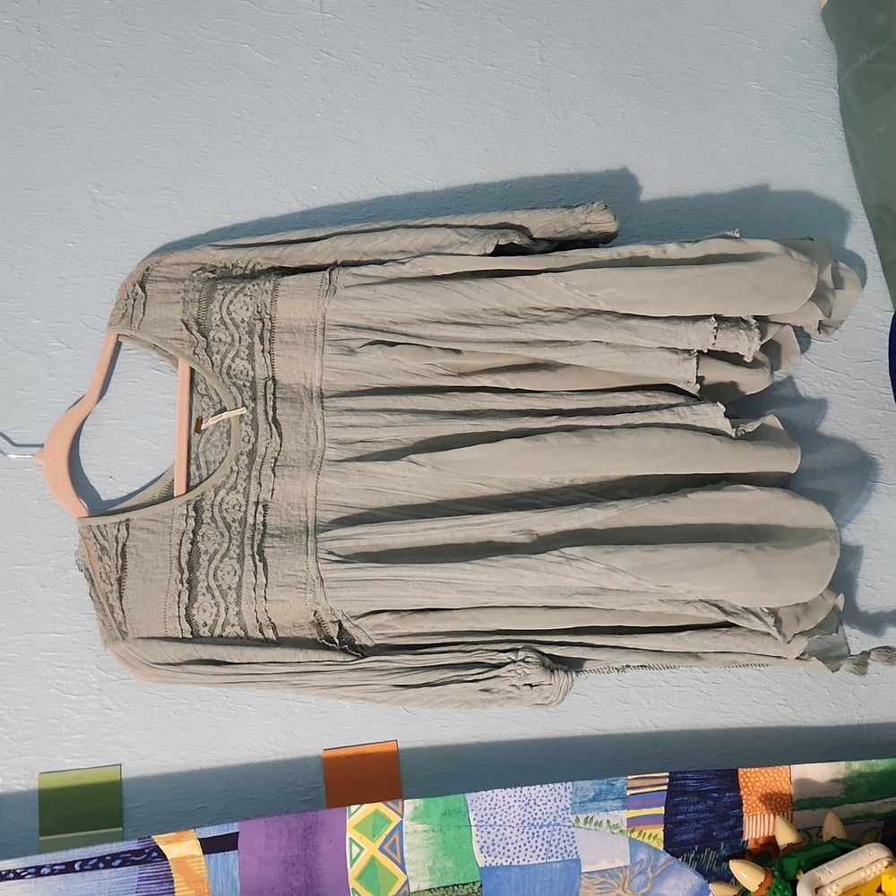 Lacy Free People Tunic Like Shirt